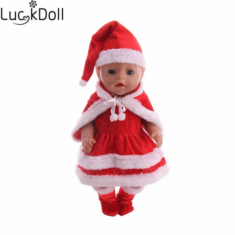 Luckydoll 4 шт. модные аксессуары для кукол Рождественская одежда подходит к кукле 43 см игрушки детский лучший подарок на праздник