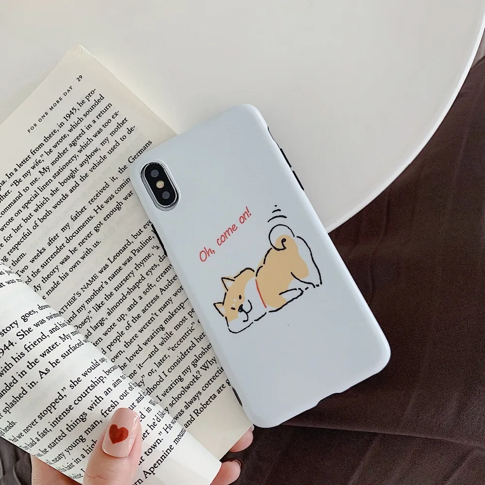 ORYKSZ Cartoon Dinosaur Dog Phone Case For iphone XS Max XR X 6S 6 7 8 Plus Silicone Cases Art Painted Cover |
