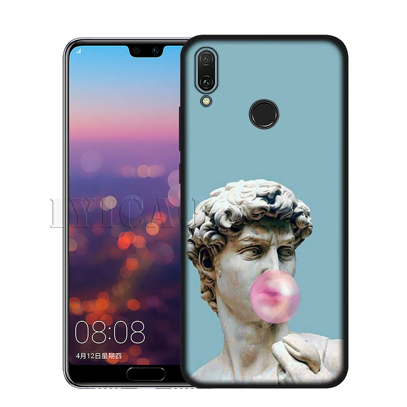 3 Iyicao искусства Винтаж Дэвид статуя иллюстрации мягкий чехол для huawei Y7 Y6 Prime Y9 Honor 8C 8X8 9 10 Lite 6A 7C 7X 7A Pro - Цвет: 3