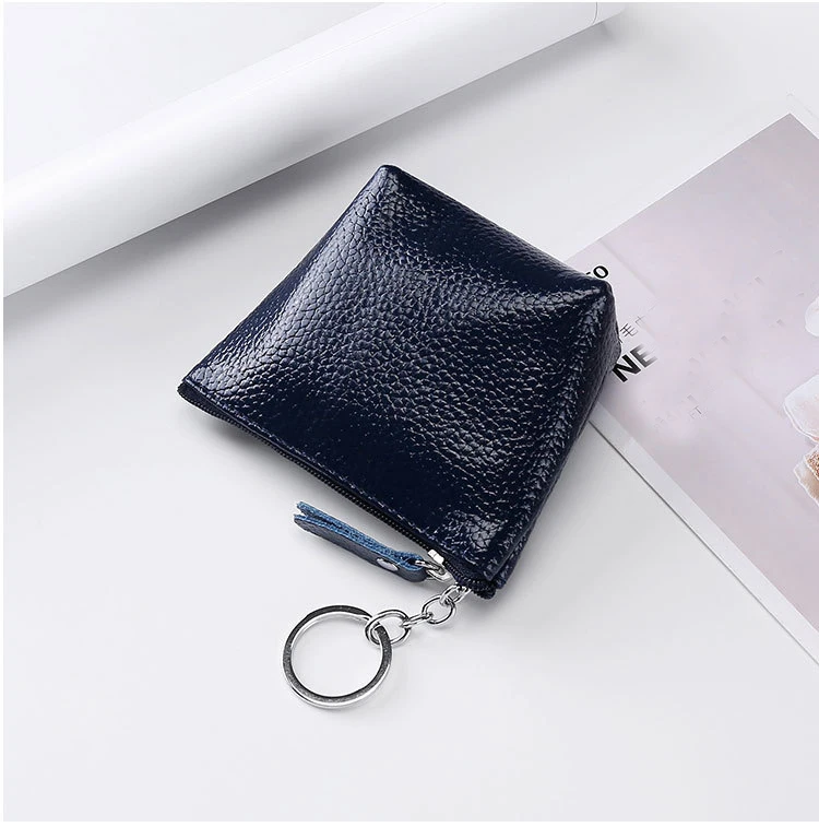 Dark Blue ETya, винтажный Кошелек для монет из натуральной кожи, женский, мужской, детский мини-кошелек, Дамская, женская, на молнии, маленькая монета, кредитная карта, брелок, кошельки - Цвет: Dark Blue