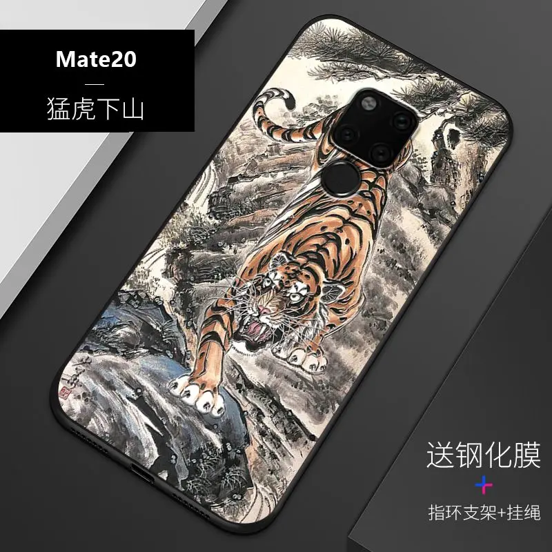 Рельефный Винтажный чехол в японском и Восточно азиатском стиле для Huawei mate 20 Pro с