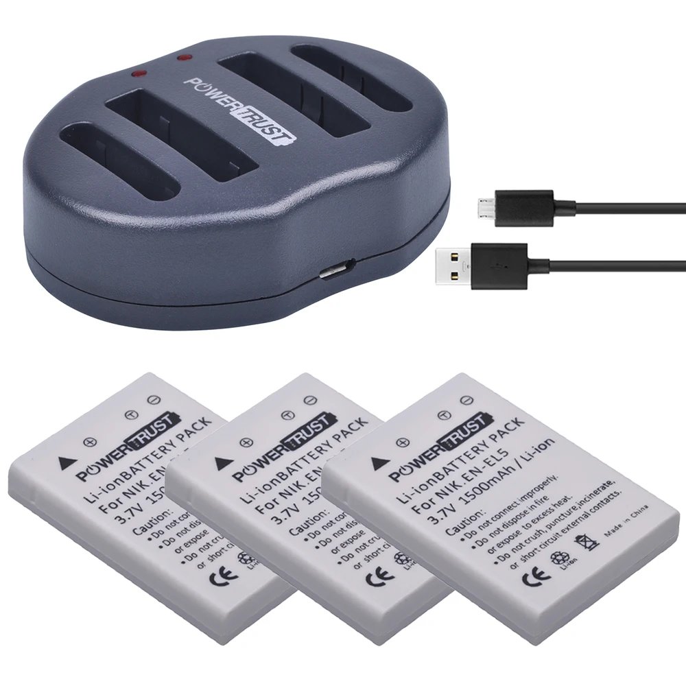 3 шт. EN EL5 батареи камеры ENEL5 + двойное зарядное устройство USB для NIKON Coolpix P530 P520 P510 P100