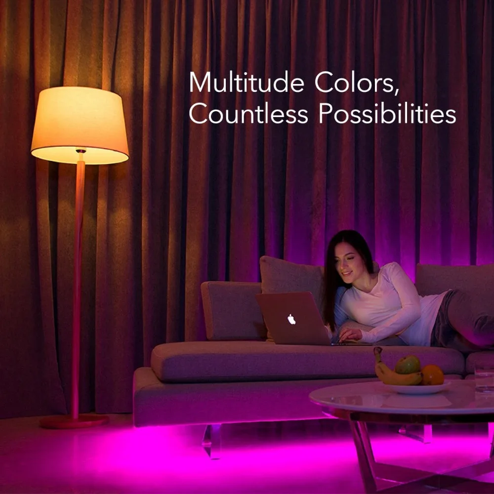 Xiaomi Светодиодная лампа E27 цветная лампочка 800 люмен Wifi приложение дистанционное