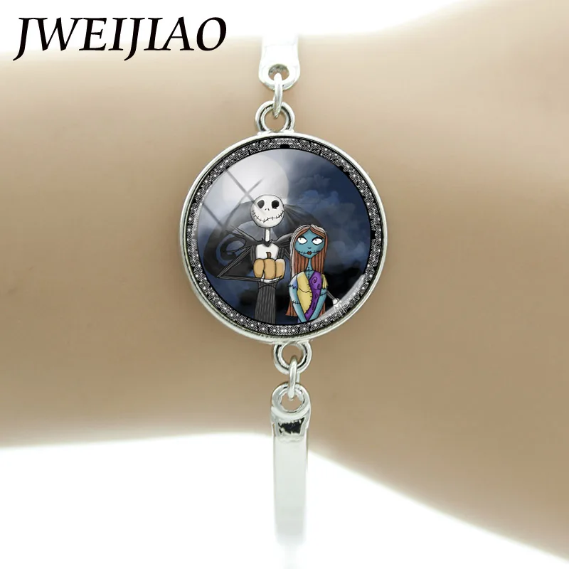 JWEIJIAO Кошмар перед Рождеством Джек Скеллингтон Салли браслет Хэллоуин готический Ремешок Браслет Модные украшения J724 - Окраска металла: J716
