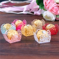 50pcs elegant flower laser cut chocolate bar wedding gift and favors party favors chocolate packing candy bar party supplies