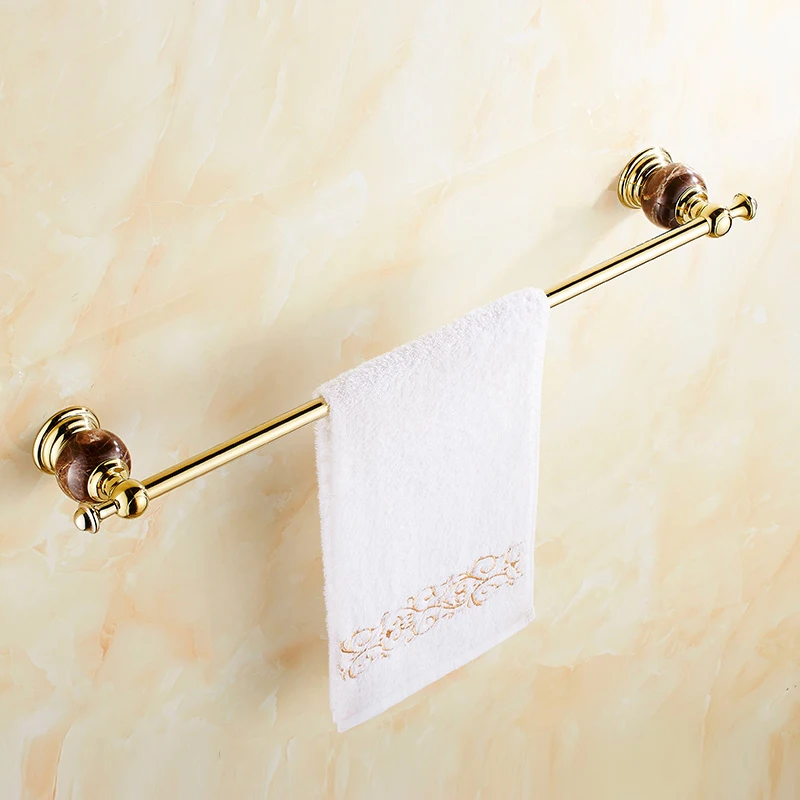 Роскошный Кристалл и нефрит Золотой один полотенце бар настенный латунный