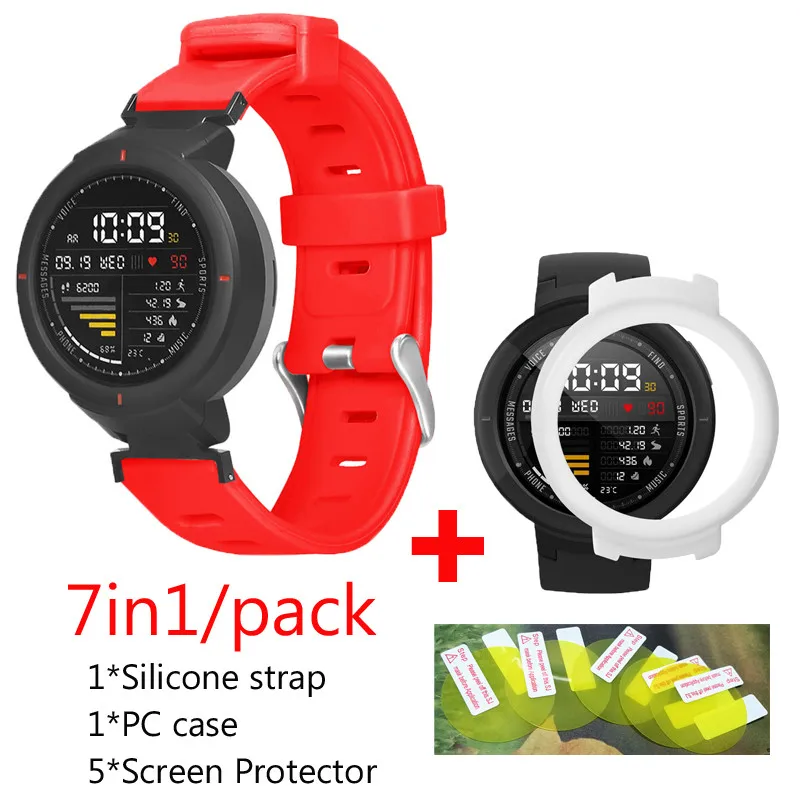 7в1 для Xiaomi Huami AMAZFIT Verge 3 ремешок силиконовый Смарт часы Smartwatchs фитнес трекер полосы