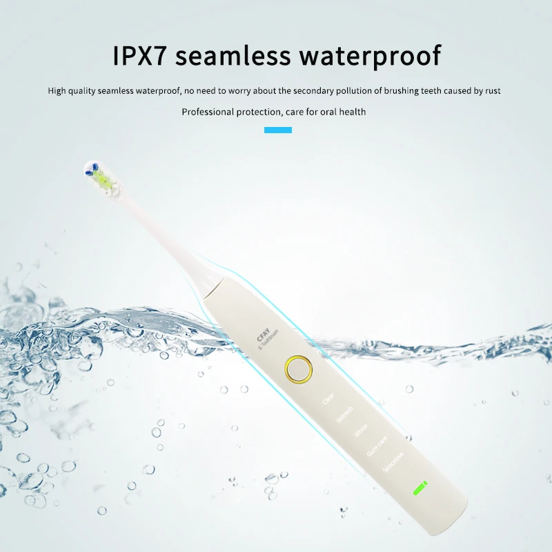 Электрическая зубная щетка CFAY перезаряжаемая USB Водонепроницаемая
