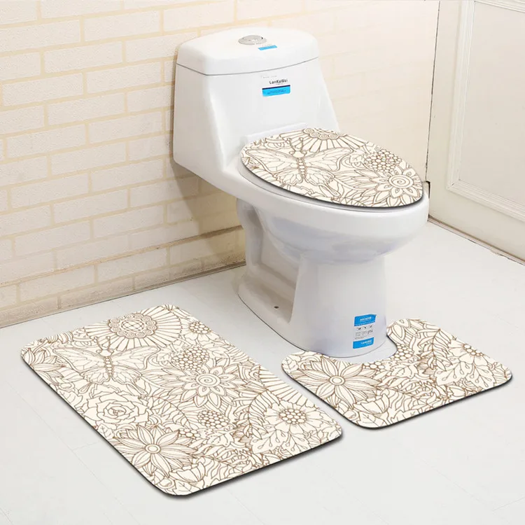 3 шт Серый горошек Banyo ванная комната ковер Туалет U тип коврик для ванной комплект Нескользящие Tapis Salle De Bain Alfombra Bano