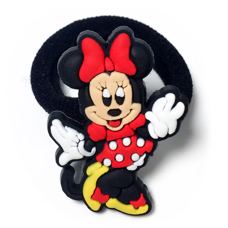 2 шт. disney Микки Мышь Детская резинка для волос Головные уборы подарки для девочек Мультяшные волосы кольцо круг кукла аксессуары косметические резинкой - Цвет: Серый