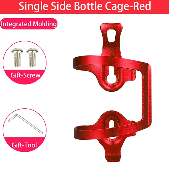 Single Side Red WEST BIKING велосипедный держатель для бутылки с водой MTB велосипедный держатель для бутылки Аксессуары для велосипеда Сверхлегкий Алюминиевый сплав велосипедный держатель для бутылки - Цвет: Single Side Red