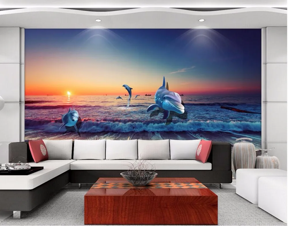 3d обои на заказ фотообои с изображением сказочного морского мира дельфина рыбы