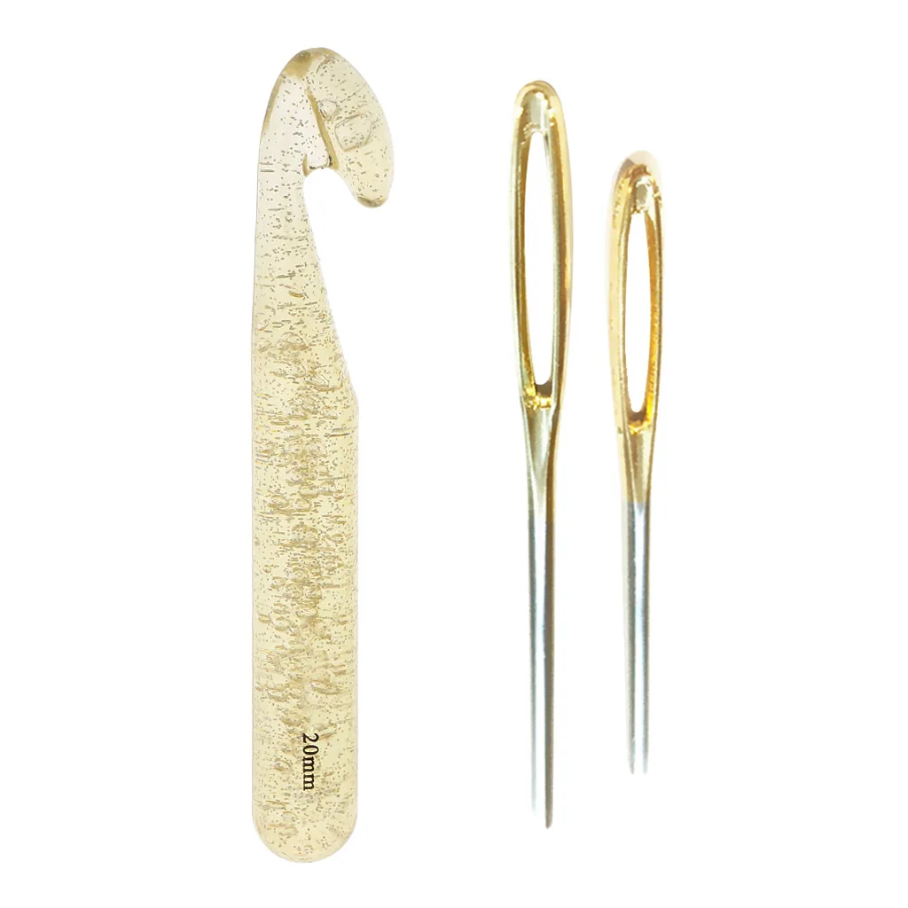 20 мм огромные крючки для вязания крючком 2 штуки тупые иглы ковриков тряпичный