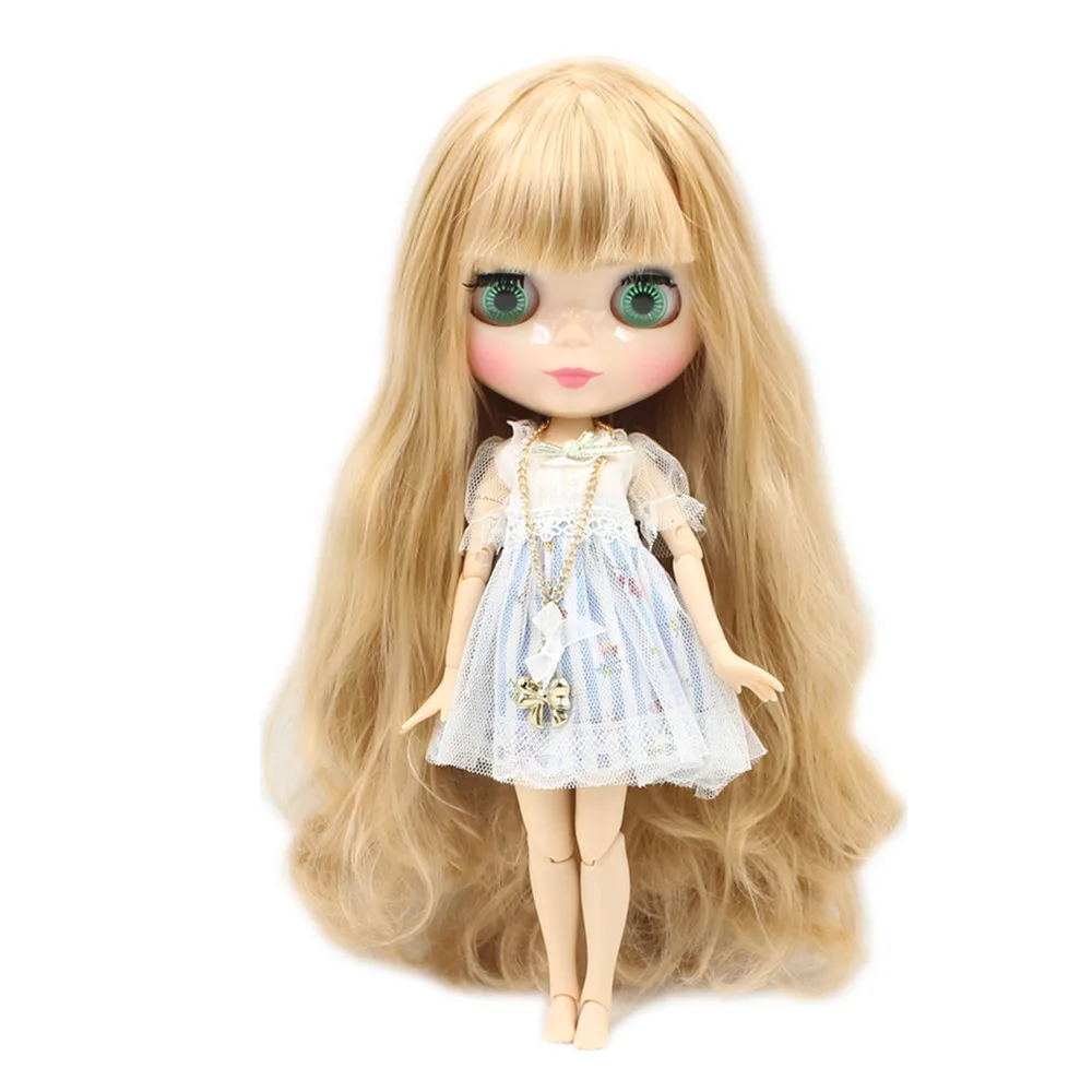 Шарнирная кукла Blyth 1/6 с длинными волнистыми золотыми волосами 30 см нормальное