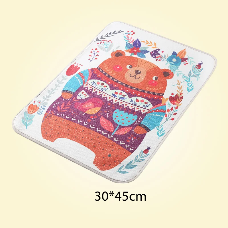 Bear 30x45 Мультипликационный детский пеленальный коврик 3 слоя подгузники для новорождённых переносной сменный матрас в коляске Водонепроницаемый пеленальный коврик для младенцев - Цвет: Bear 30x45