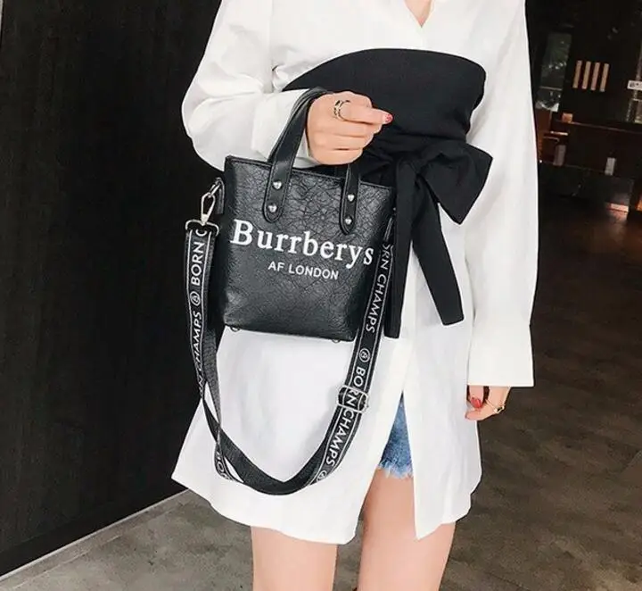 С буквенным принтом повседневные кожаные сумки женские PU Сумка crossbody Сумки