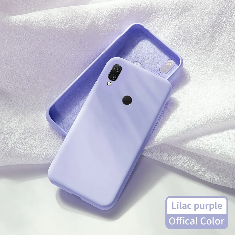 Lilac Purple Силиконовый чехол для Xiaomi Redmi Note 7 K20, милый Официальный жидкий силиконовый чехол для Xiaomi Mi 6 8 9 SE 8 Lite Fundas Capas - Цвет: Lilac Purple