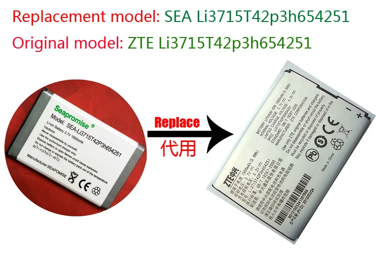 Оптовая продажа 10 шт Мобильный телефон батарея Li3715T42p3h654251 для ZTE U230 U215 U700 U600 R750 AC30