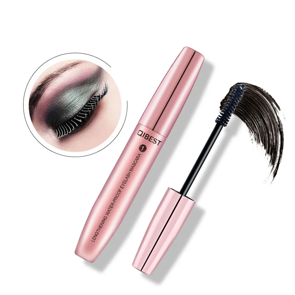QIBEST 4d шелковые волокна тушь для ресниц черный Водонепроницаемый макияж Длинные