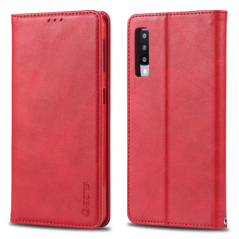 Red Хороший Винтажный чехол из искусственной кожи для samsung Galaxy A70 A 10 20 30 40 50 60 80 S из искусственной кожи+ мягкий цветной ТПУ чехол-книжка с подставкой - Цвет: Red