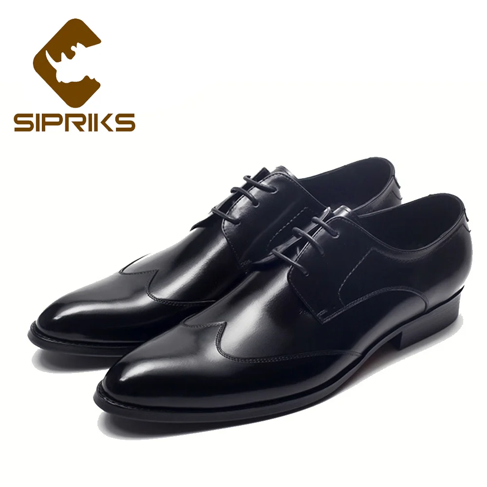 Мужские деловые туфли Sipriks из натуральной кожи с острым носком|shoes pointed|shoes businessshoes
