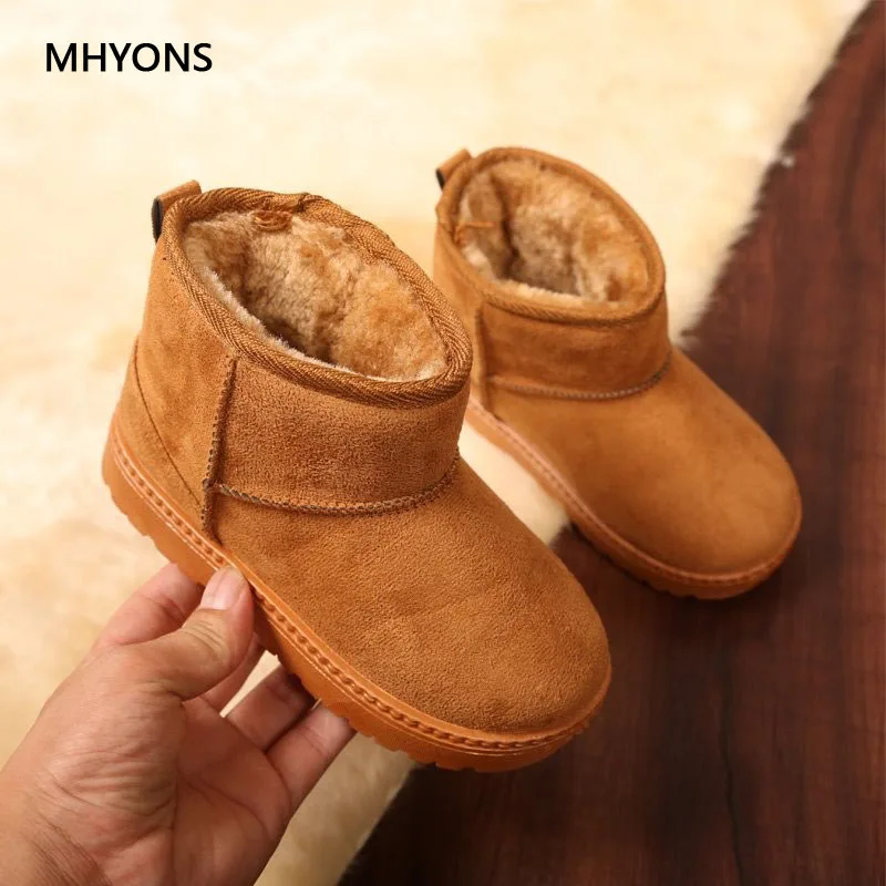 Детские зимние теплые ботинки MHYONS новинка 2019 детские обувь плюшевая толстая