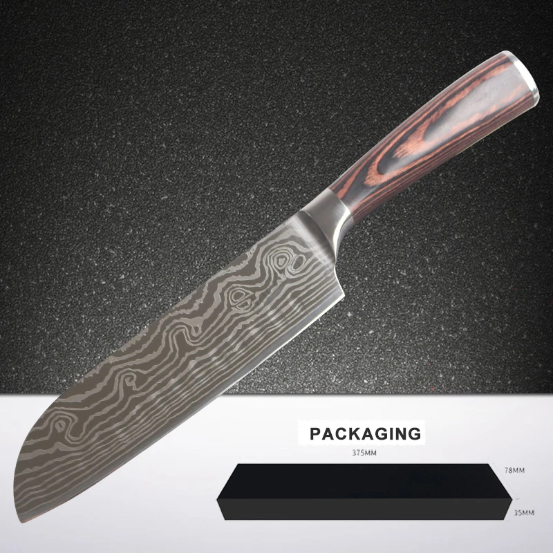 

7 Inch Chef Knives Kitchen Knife Japanese Utility Santoku Knife Meat Cleaver 7Cr17 High Carbon Stainless Steel Cutter Tools