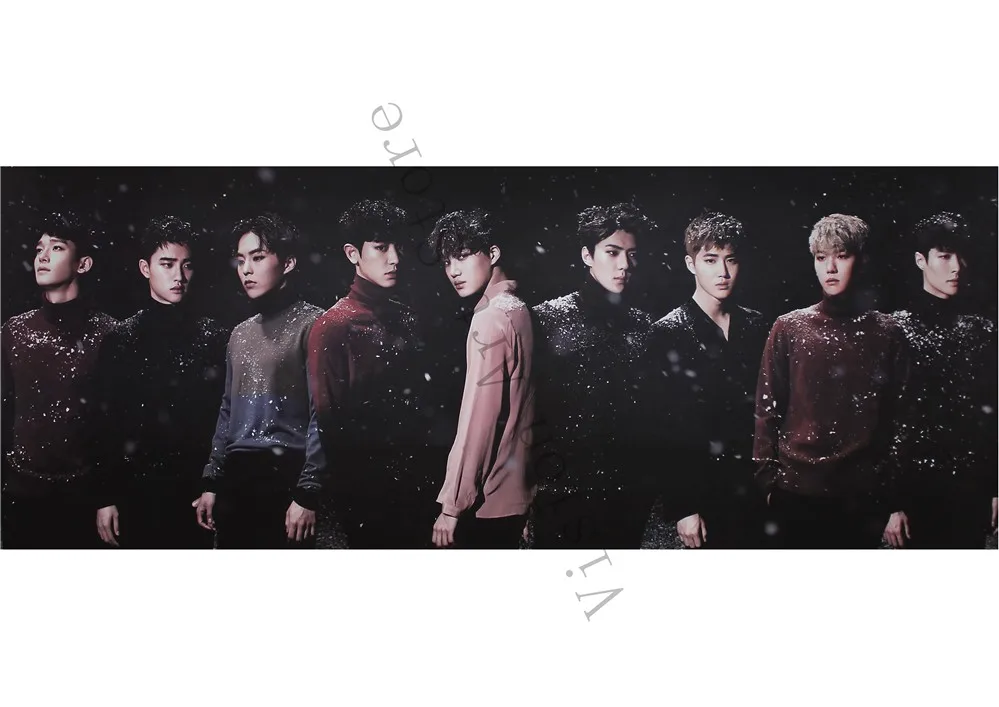 Белый EXO плакаты K-Pop настенные наклейки поют для вас для жизни украшения стены белая бумага с покрытием - Цвет: Белый