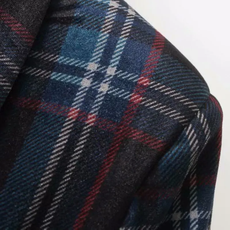 Women Velvet Checked Blazer Elegant Plaid Coat Long Sleeve Bow Tied Belt Female Outerwear Office Ladies Work Suit Tops | Женская одежда