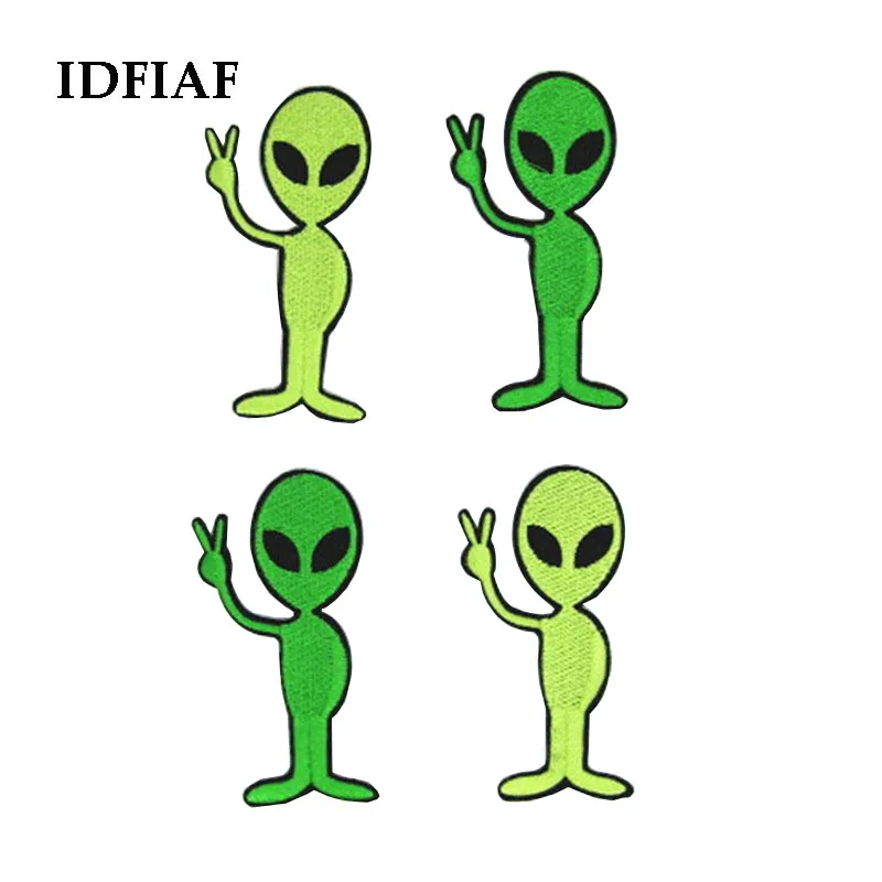 IDFIAF Новый 2 шт./лот пришельцы патч вышитые утюжок на патчи для одежды Ткань стикер