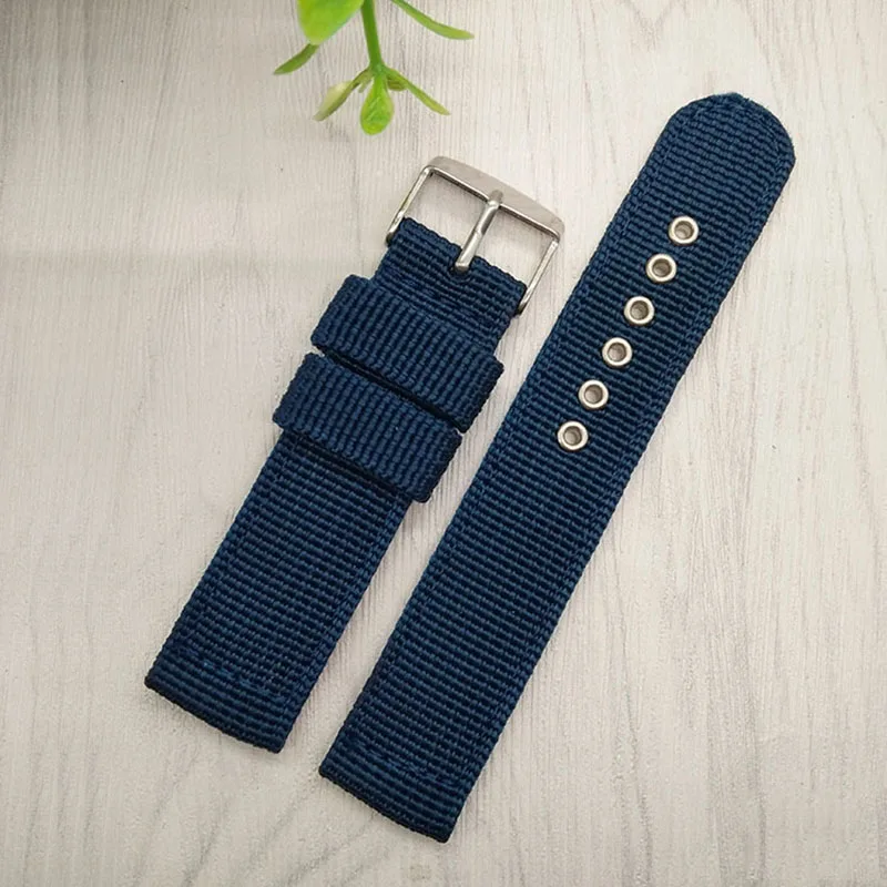 

HENGRC Watch Band Strap 18 20 22 24mm Sports Nylon Nato Strap Handmade Canvas Watchbands Stainless Steel Buckle