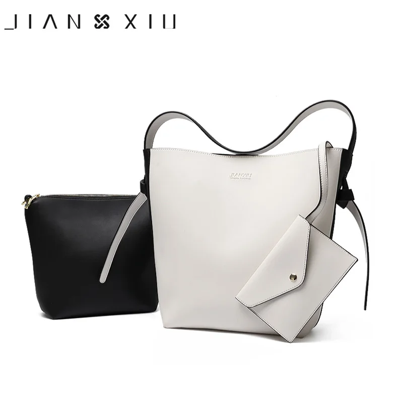

JIANXIU Luxury Handbag Women Messenger Bags Designer Pu Leather Composite Bag 2019 New Bucket Purse Large Capacity Shoulder Tote