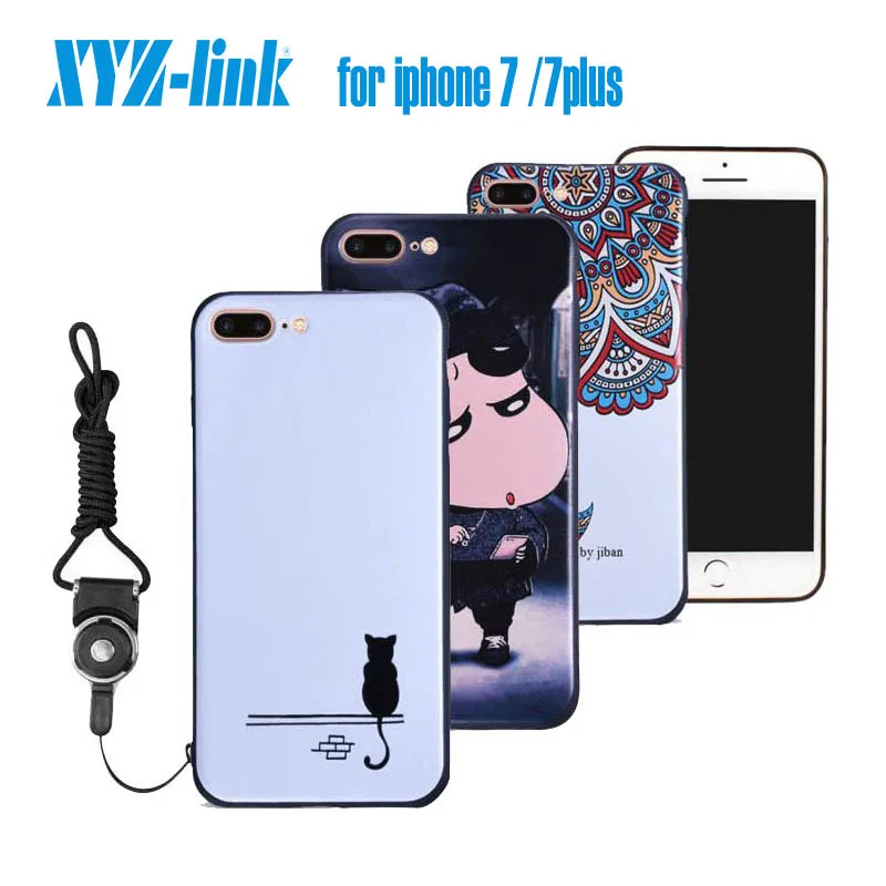 Xyz-link 3D Мультфильм тиснением Премиум ТПУ чехол для iPhone 7 Чехлы Plus задняя защитная