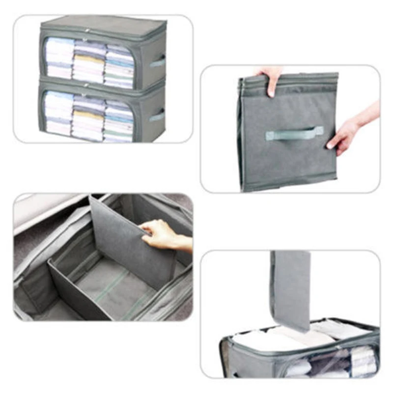 Household Non-woven Folding Clothing Blanket Storage Box Organizer Case Bag 58*36*30cm Store A Variety Of | Дом и сад