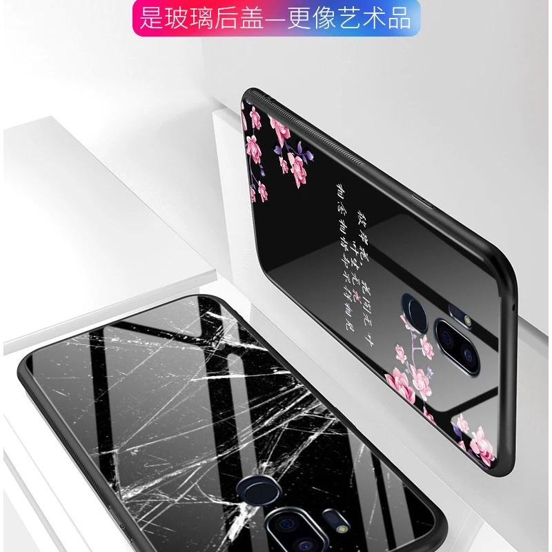 For LG G7 Thin Q Case cover Tempered glass Back Cover OPPOF9 case ThinQ G710 Starry Stained Glass Phone | Мобильные телефоны и