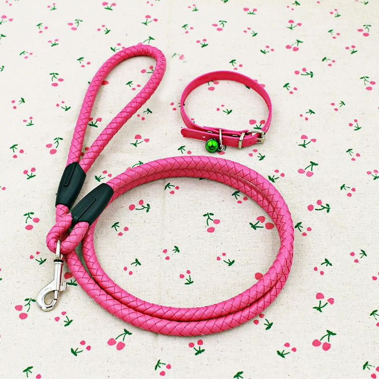 Cortex ошейник для собак кожаный регулируемый питомцев поводок Плетеный маленьких