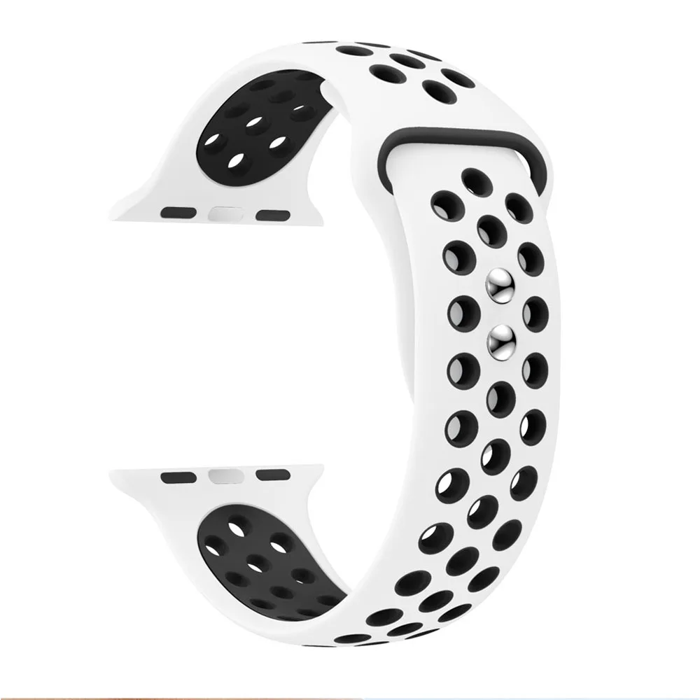 Correa для apple watch серии 1/2/3/5, 42 мм, 38 мм, ремешок для запястья адаптер для наручных часов iwatch, 4 40 мм 44 мм разноцветных резиновых полосок Спорт на открытом воздухе силиконовый