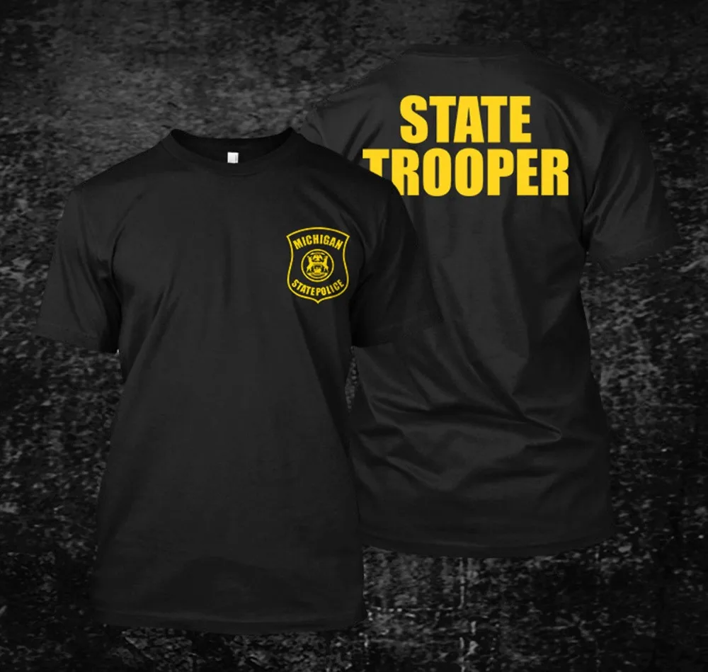 Michigan Police State Trooper Logo-Custom Мужская футболка мужские футболки модные в стиле