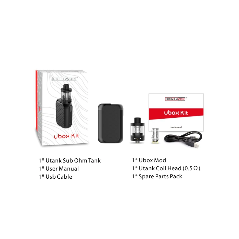 Оригинальный набор Digiflavor Ubox бокс мод вейп 28 Вт с аккумулятором 1700 мА · ч бак Utank Sub