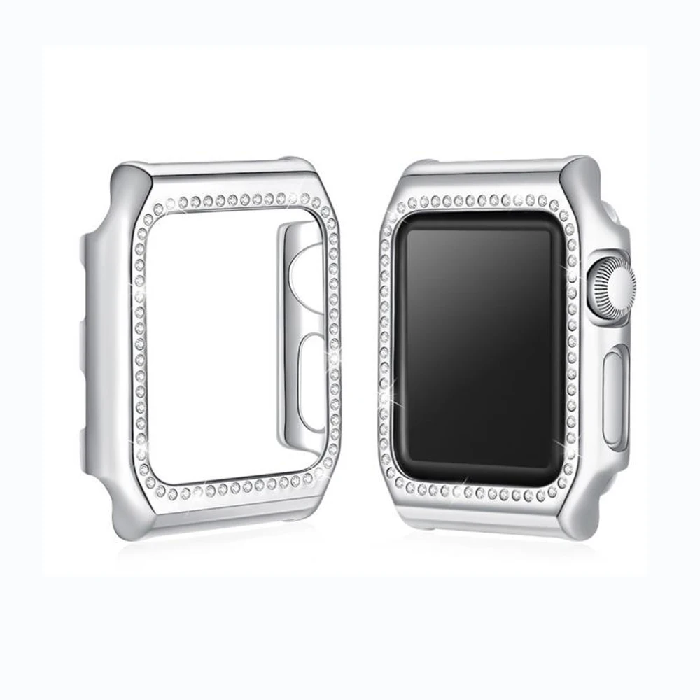 Алмазная крышка для Apple Watch Case 42 мм 38 iWatch band Crystal защитный чехол бампер watch 3 2 1