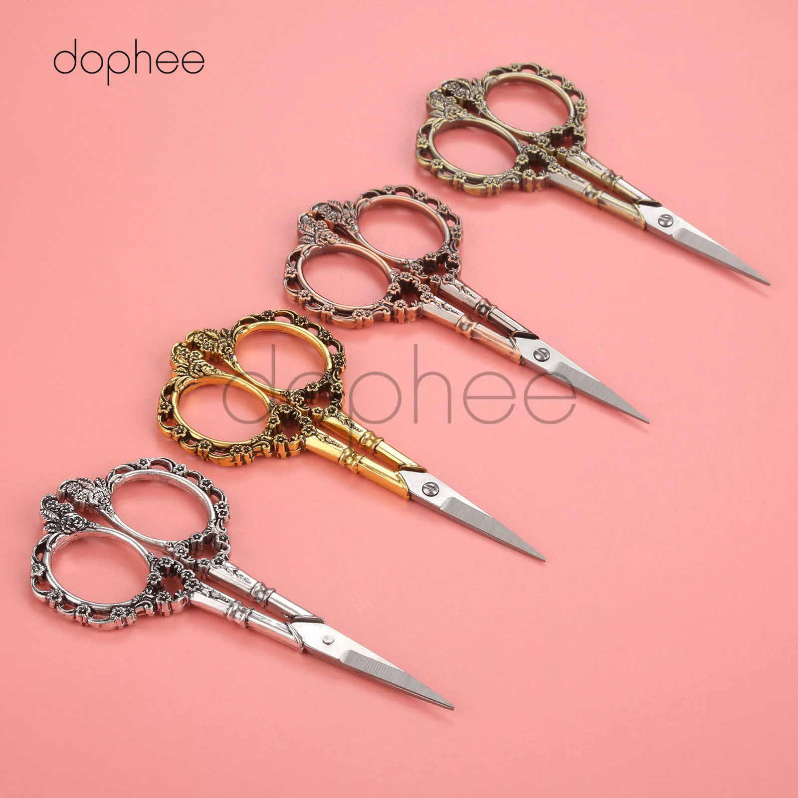

dophee 1pcs Vintage Scissors Stainless Steel Tailor's Scissors Thread Trimmer Embroidery Sewing Tools Retro Craft Shears