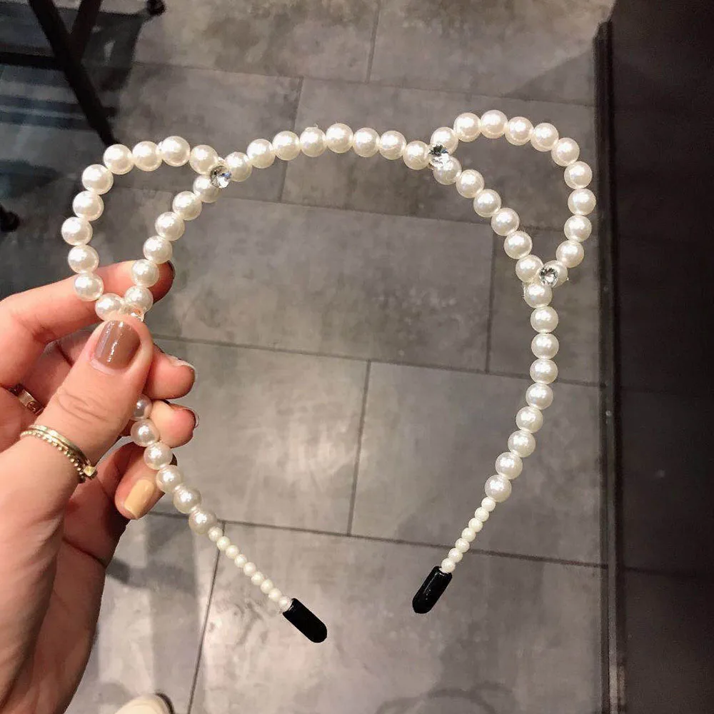 Повязка на голову с большим жемчугом Cheer Bow 2019 элегантная повязка женский