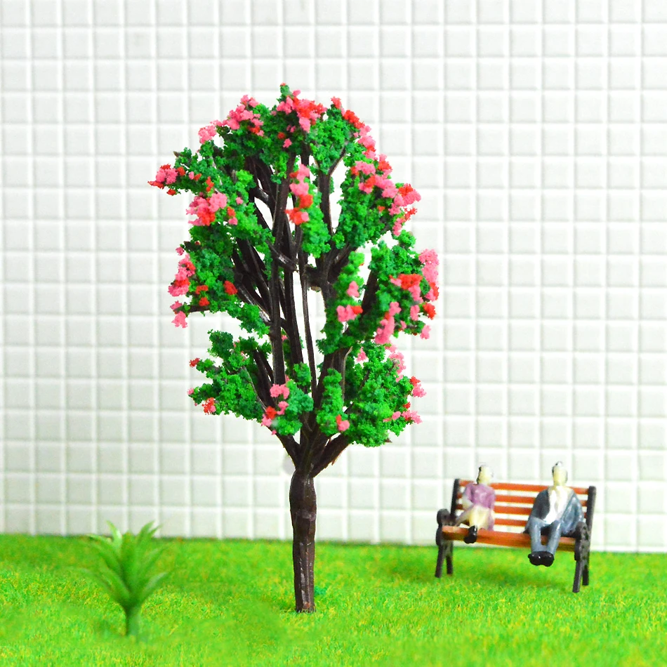 HO N Scale 8CM Color Model Flower Tree Miniature For Train Railway Scenery Layout Diorama | Игрушки и хобби