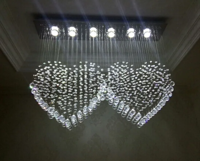 K9 кристалл GU10 LED люстра в форме сердца Романтический теплый сладкий для свадебной