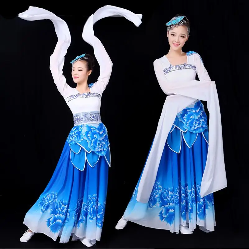 

Classical Tang Dynasty Hanfu Ancient Stage Dance Wear Chinese traditional Folk Dance dress Women Oriental Elegant Dance Costumes