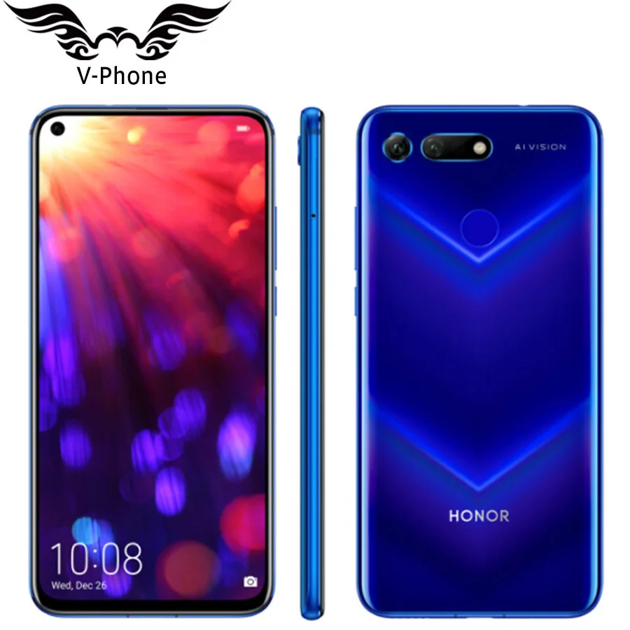 Мобильный телефон Honor View 20 L29 с глобальной версией, 4G LTE, 6,4 дюймов, Восьмиядерный процессор Kirin 980, 8 ГБ, 256 ГБ, 48 МП, 25 МП, 4000 мА/ч, Android 9