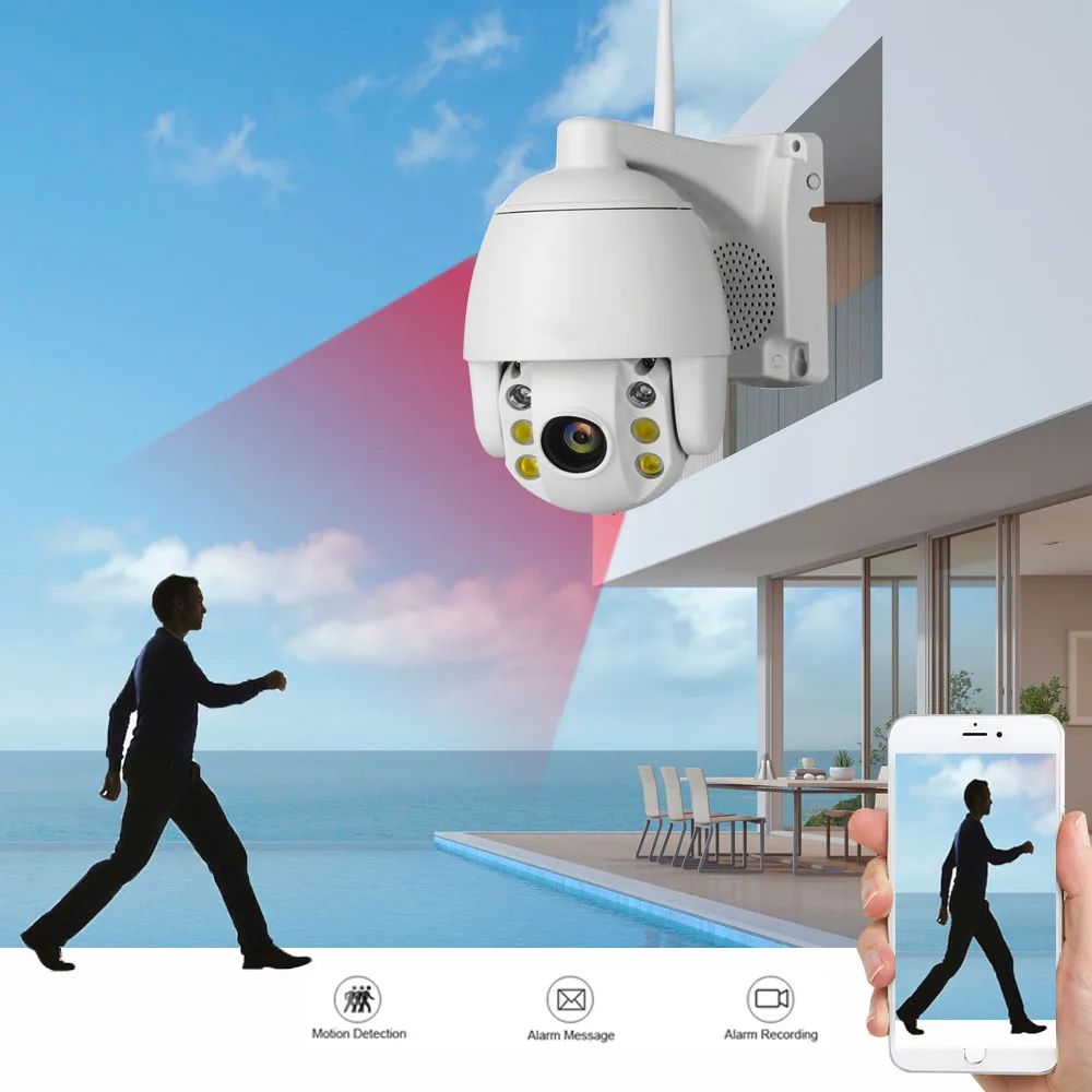 2MP SIM карта 3g 4G Беспроводная мини PTZ купольная камера 1080P Открытый водонепроницаемый 5X зум объектив двухстороннее аудио CCTV безопасности wifi IP камера