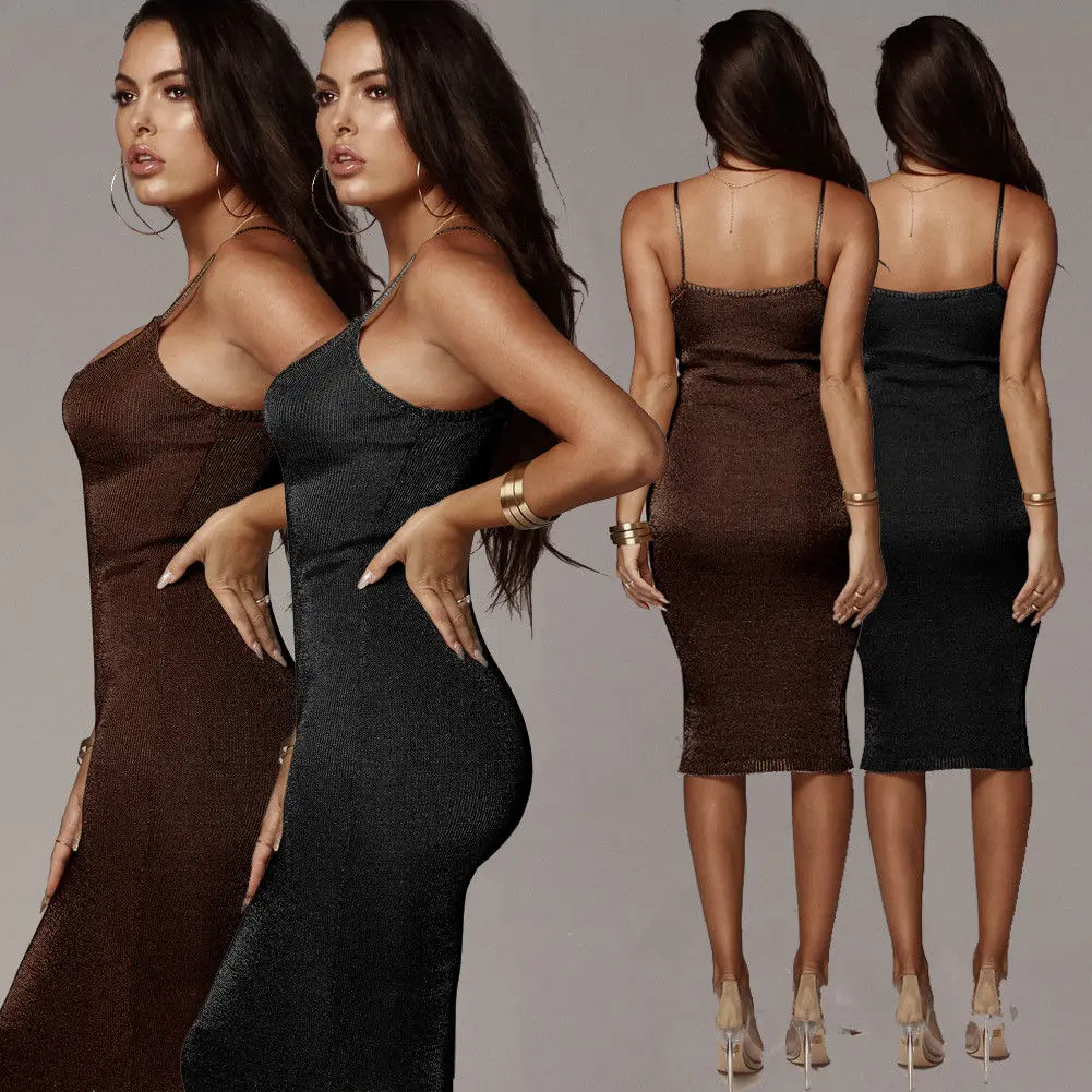 Женские длинные юбки на тонких бретельках с v-образным вырезом повседневные