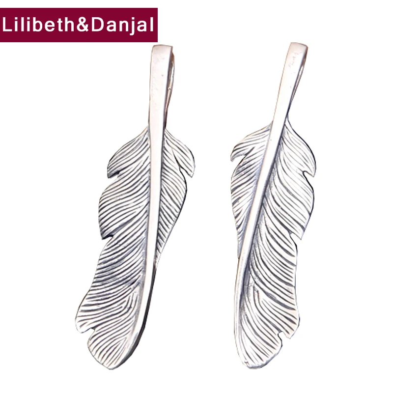 

2019 My Grillz Street Culture Hippop Feather Pendant 100% Real 925 Sterling Silver Men Women Necklace Pendant Jewelry making P42