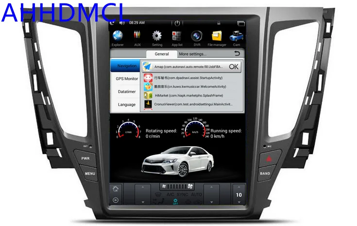 Автомобильный ПК PAD Tesla стиль мультимедийный плеер Android 7,1 gps для Mitsubishi Pajero Sport L200 4WD